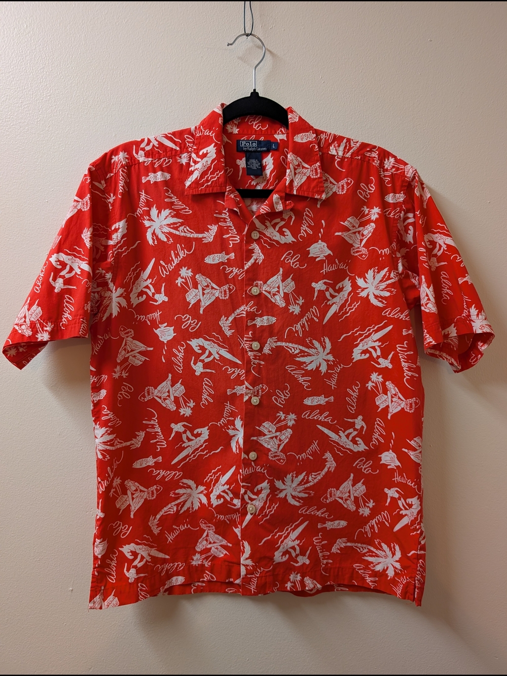 Polo Ralph Lauren Red Hawaiian Print Button-Up Shirt